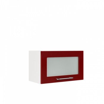 Бруклин ШВГС 600 Шкаф верхний горизонтальный со стеклом (Бетон белый/корпус Белый) в Чике - chik.mebel54.com | фото