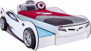 CARBED Кровать-машина Coupe с выдвижной кроватью White 20.03.1310.00 в Чике - chik.mebel54.com | фото