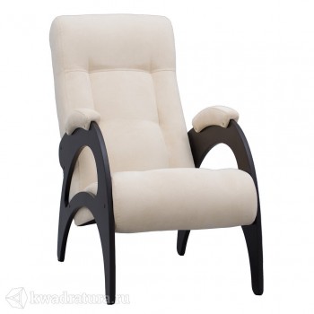 Кресло для отдыха Неаполь Модель 9 без лозы (Венге-эмаль/Ткань Ваниль Verona Vanilla) в Чике - chik.mebel54.com | фото