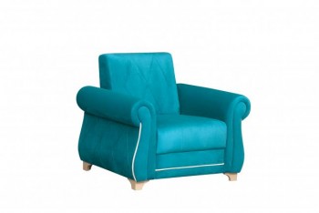 Кресло для отдыха "Порто" (велюр киви бирюза / микровельвет крем) в Чике - chik.mebel54.com | фото