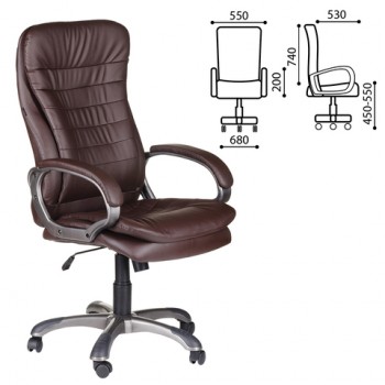 Кресло офисное BRABIX Omega EX-589 (коричневое) в Чике - chik.mebel54.com | фото