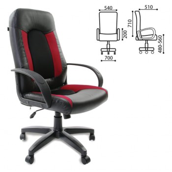 Кресло офисное BRABIX Strike EX-525 (черно-красный) в Чике - chik.mebel54.com | фото