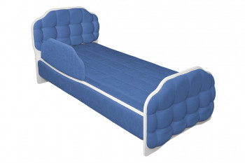 Кровать 170 Атлет 29 Синий (мягкий бортик) в Чике - chik.mebel54.com | фото