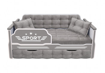 Кровать 170 серии Спорт 1 ящик 45 Серый (подушки) в Чике - chik.mebel54.com | фото