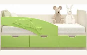 Кровать детская 1,8м Дельфин (Салатовый металлик) в Чике - chik.mebel54.com | фото
