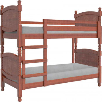Кровать двухъярусная Валерия из массива сосны 800*1890 Орех в Чике - chik.mebel54.com | фото