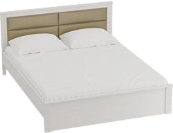 Кровать Элана 1400 с основанием Бодега белая в Чике - chik.mebel54.com | фото