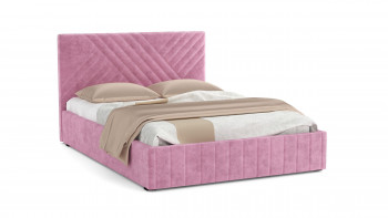 Кровать Гамма ш. 1400 (без основания для хранения) (велюр тенерифе розовый) в Чике - chik.mebel54.com | фото