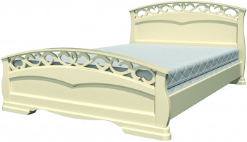 Кровать Грация-1 из массива сосны 1600*2000 Слоновая кость в Чике - chik.mebel54.com | фото