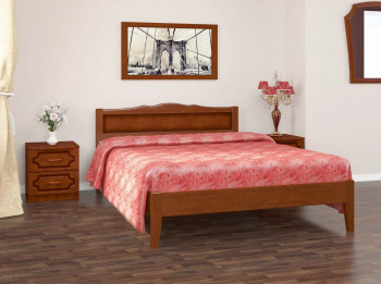Кровать Карина-7 из массива сосны 1200*2000 Орех в Чике - chik.mebel54.com | фото