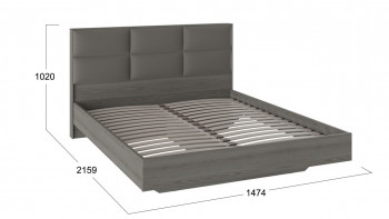 Кровать «Либерти» с мягким изголовьем и подъемным механизмом Хадсон/Ткань Грей/1400 в Чике - chik.mebel54.com | фото