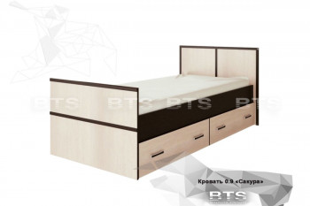 Кровать Сакура с настилом и ящиками 0,9 (Венге/Лоредо) в Чике - chik.mebel54.com | фото