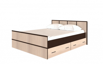 Кровать Сакура с настилом и ящиками 1,4 (Венге/Лоредо) в Чике - chik.mebel54.com | фото
