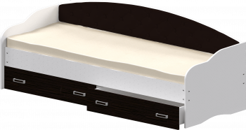 Кровать Софа-7 с мягкой спинкой (800х1900) Белый/Венге в Чике - chik.mebel54.com | фото