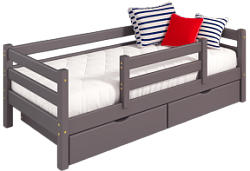 Кровать Соня вариант 4 с защитой по центру Лаванда в Чике - chik.mebel54.com | фото