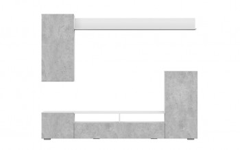 Мебель для гостиной МГС 4 (Белый/Цемент светлый) в Чике - chik.mebel54.com | фото
