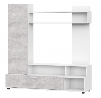 Мебель для гостиной "МГС 9" Белый / Цемент светлый в Чике - chik.mebel54.com | фото