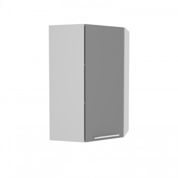 Норд ШВУ 600Н Шкаф верхний угловой (премьер) высокий (Софт даймонд/корпус Белый) в Чике - chik.mebel54.com | фото