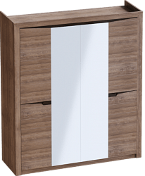 Шкаф четырехдверный Соренто с комплектом полок (3 шт)Дуб стирлинг/Кофе структурный матовый в Чике - chik.mebel54.com | фото