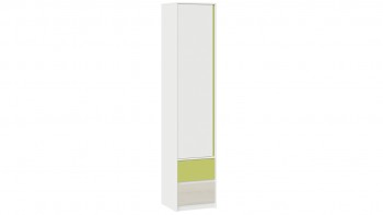 Шкаф для белья комбинированный «Сканди» Дуб Гарден/Белый/Зеленый в Чике - chik.mebel54.com | фото
