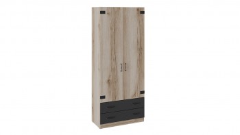 Шкаф для одежды комбинированный «Окланд» (Фон Черный/Дуб Делано) в Чике - chik.mebel54.com | фото