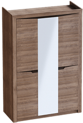 Шкаф трехдверный Соренто Дуб стирлинг/Кофе структурный матовый в Чике - chik.mebel54.com | фото