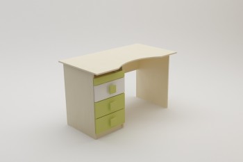 Стол (столешница с выемкой) Эппл (Зеленый/Белый/корпус Клен) в Чике - chik.mebel54.com | фото