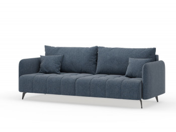 Валериан диван трёхместный прямой Синий, ткань RICO FLEX 101 в Чике - chik.mebel54.com | фото